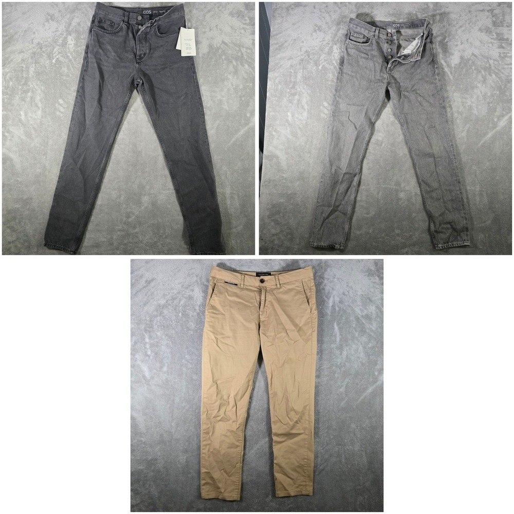 Lot of 3 Men's Pants 29x32 Jeans Chinos COS Scotch & Soda Gray Khaki